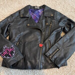 Disney Descendants faux leather moto jacket Long Live Evil Size 7-8